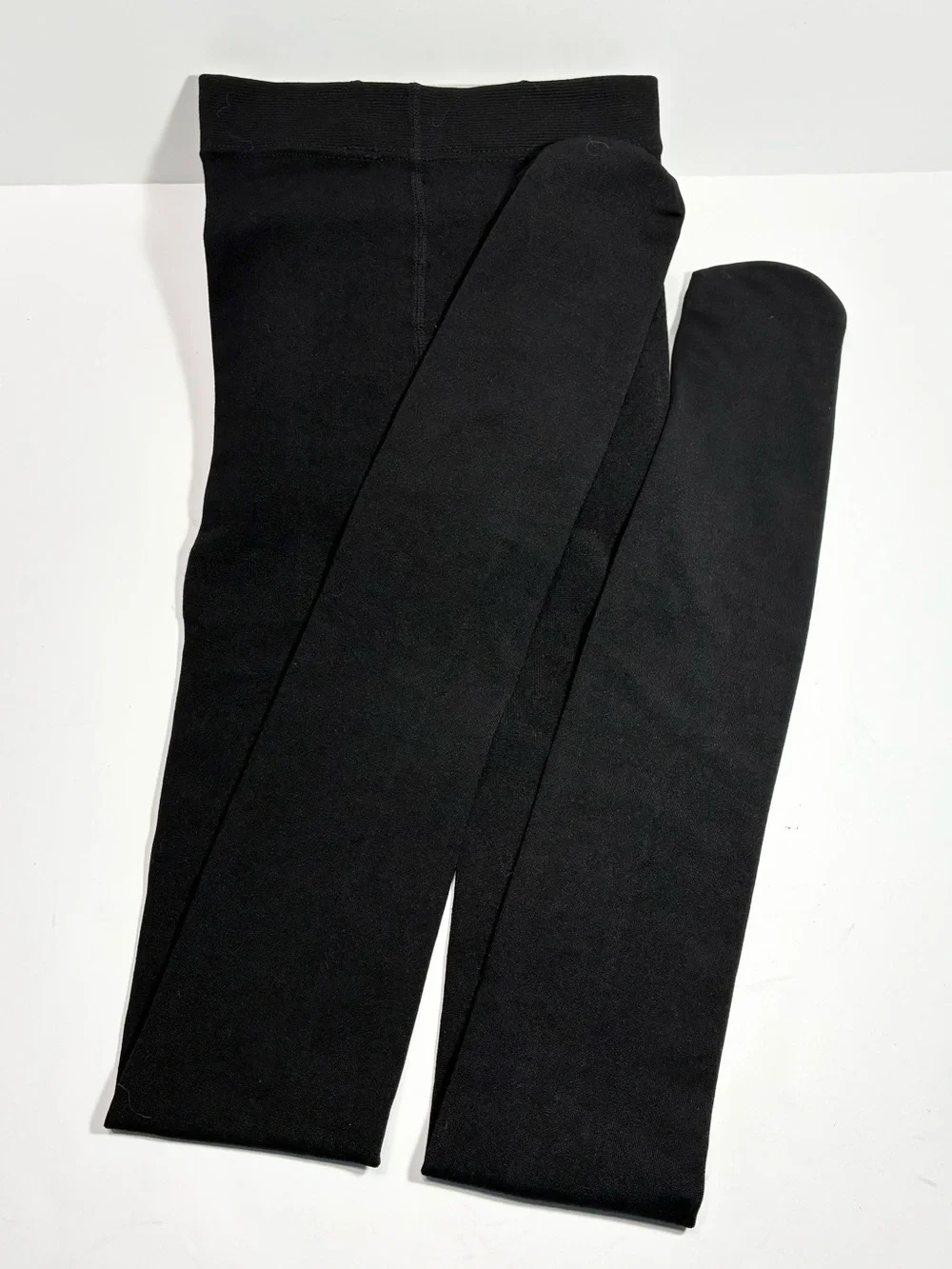 Y2K Thermal Fleece Lined Opaque Tights Black Size M/L